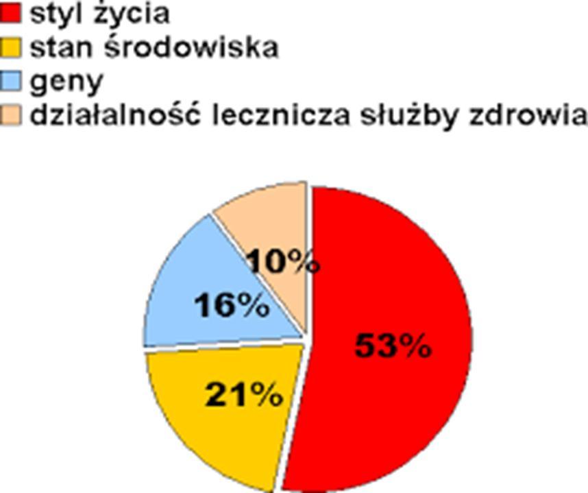 CZYNNIKI WPŁYWAJĄCE NA ZDROWIE Promocja zdrowego stylu życia i profilaktyka chorób to obszary działao, w których upatruje się największe rezerwy służące utrzymywaniu i pomnażaniu zdrowia.