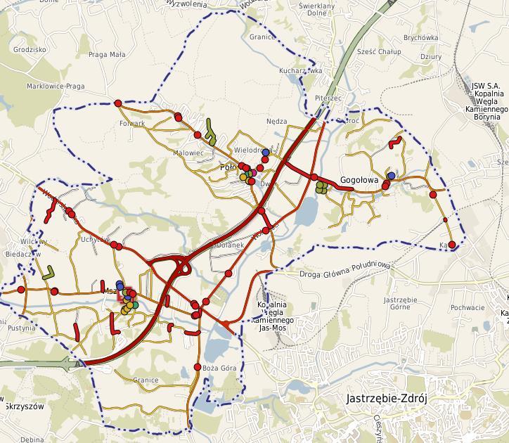 Mszana wyniki badań terenowych 2017 powierzchnia: 31 km 2 Badane gatunki: Solidago canadensis - nawłoć kanadyjska Erigeron canadensis - przymiotno kanadyjskie Impatiens parviflora - niecierpek