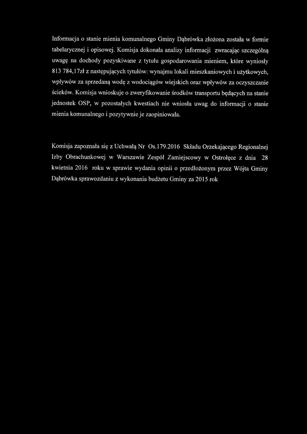 mieszkaniowych i użytkowych, wpływów za sprzedaną wodę z wodociągów wiejskich oraz wpływów za oczyszczanie ścieków.