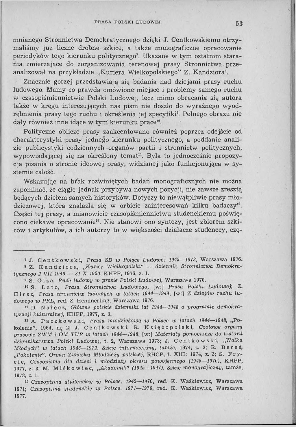 P R A S A P O L S K I L U D O W E J 53 mnianego Stronnictwa Demokratycznego dzięki J.
