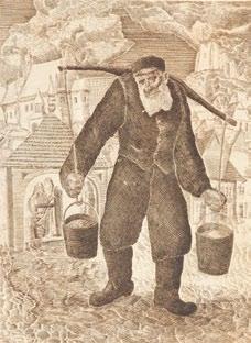 44 Chaim Goldberg (1917 Kazimierz Dolny 2004 Boca Raton) Nosiwoda akwaforta/papier, 38 x 28 cm sygnowany