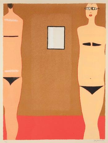 78 Jerzy Nowosielski (1923 Kraków 2011 Kraków) Kobiety z lustrem, 1997 r. serigrafia barwna/papier, 90 x 70 cm (arkusz) sygnowany i da