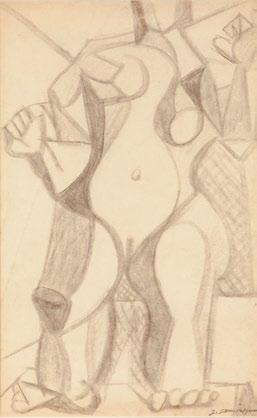 ołówek/papier, 45 x 28 cm (w świetle passe-partout) sygnowany p.d.: 'J.