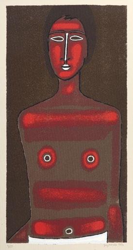 83 Jerzy Nowosielski (1923 Kraków 2011 Kraków) Półakt, 1997 r. serigrafia barwna/papier, 83 x 44 cm (arkusz) sygnowany i da
