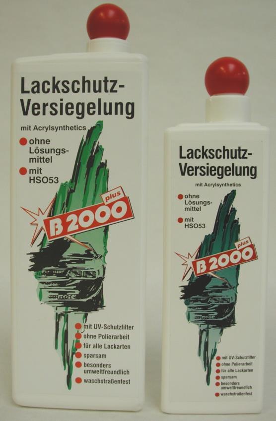 Ochrona lakieru Gwarancja B 2000: Składniki B2000 Acrylsyntetik i HSo53 są dostosowane do najnowszych standardów techniki i chemi.