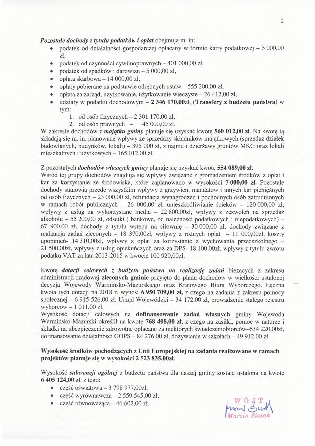 Pzsta łe dchdy z tytu łu pdatków i p łaź bejmuj ą m.