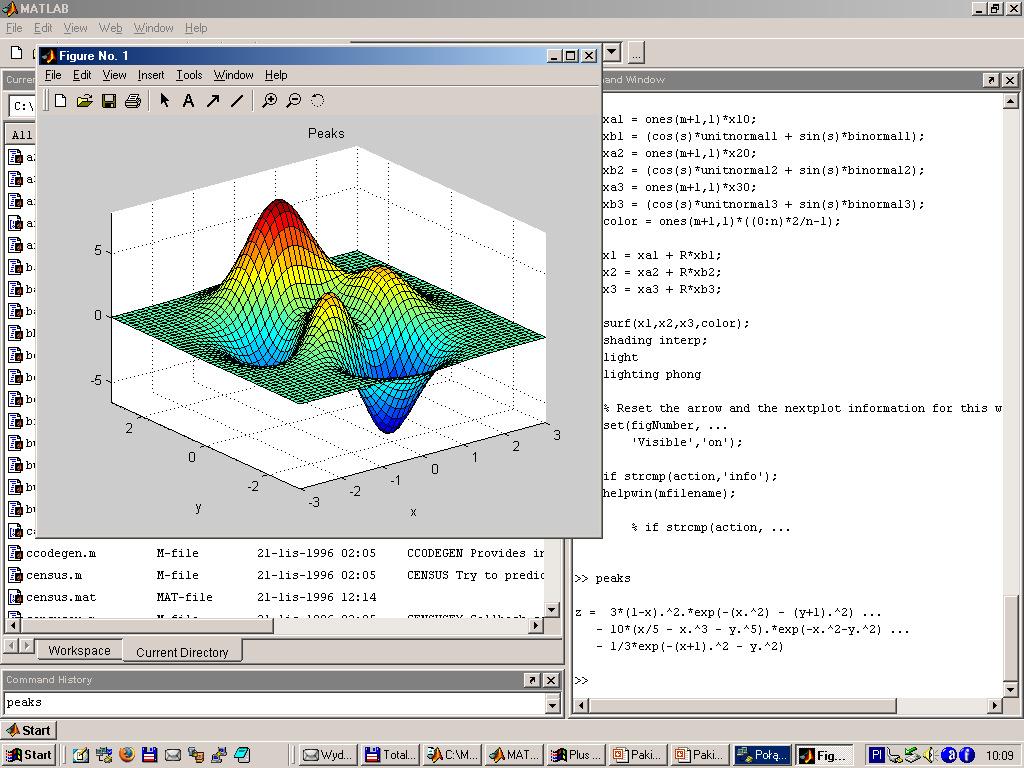 CZYM JEST MATLAB? 1. Matlab to pakiet przeznaczony do wykonywania obliczeń numerycznych oraz graficznej prezentacji wyników. 2.
