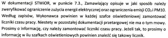 Odp. Szafy oświetleniowe na terenie miasta Hajnówka w chwili obecnej są wyposażone w