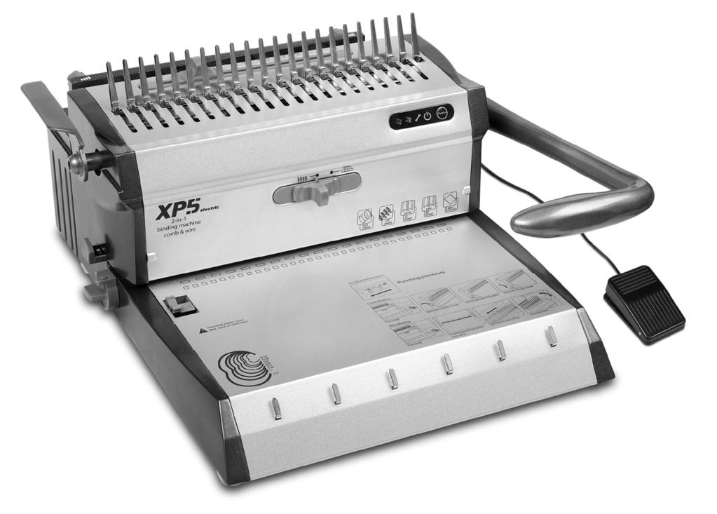 EN PART NAMES 1. Binding handle 2. Wire closure control 3. Micro adjustment knob 4. Binding mechanism for plastic combs 5. Punching switch 6. Punching margin control 7.