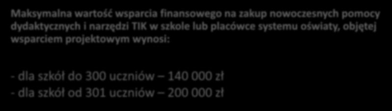 3.1 Wyposażenie szkół lub placówek systemu oświaty w pomoce dydaktyczne oraz narzędzia TIK ( ) Wyposażenie szkół lub placówek systemu oświaty jest dokonywane na podstawie zdiagnozowanego