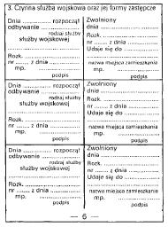 WZÓR NR 11a (2) KSIĄŻECZKA WOJSKOWA do 15 i 17 Druga strona książeczki wojskowej druk koloru czarnego. Szósta strona książeczki wojskowej druk koloru czarnego.