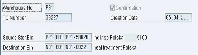 System generuje komunikat potwierdzający przesunięcie interesującego nas TO. Rys. 18.