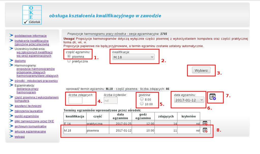 Planowanie sesji egzaminacyjnej część