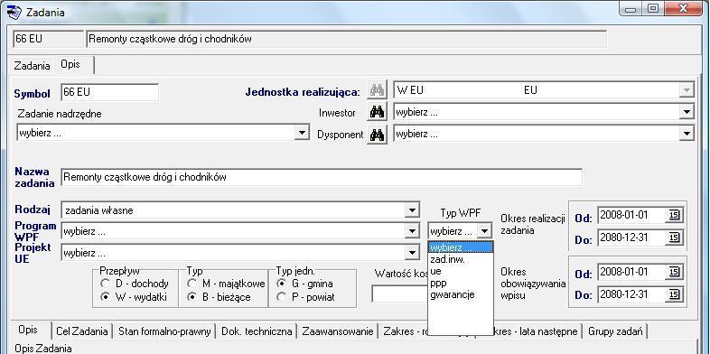 2. Otwarcie projektu uchwały w sprawie WPF Aby stworzyd projekt uchwały w sprawie WPF, należy: 1. Przejśd na zakładkę WPF -> Uchwały ; 2.