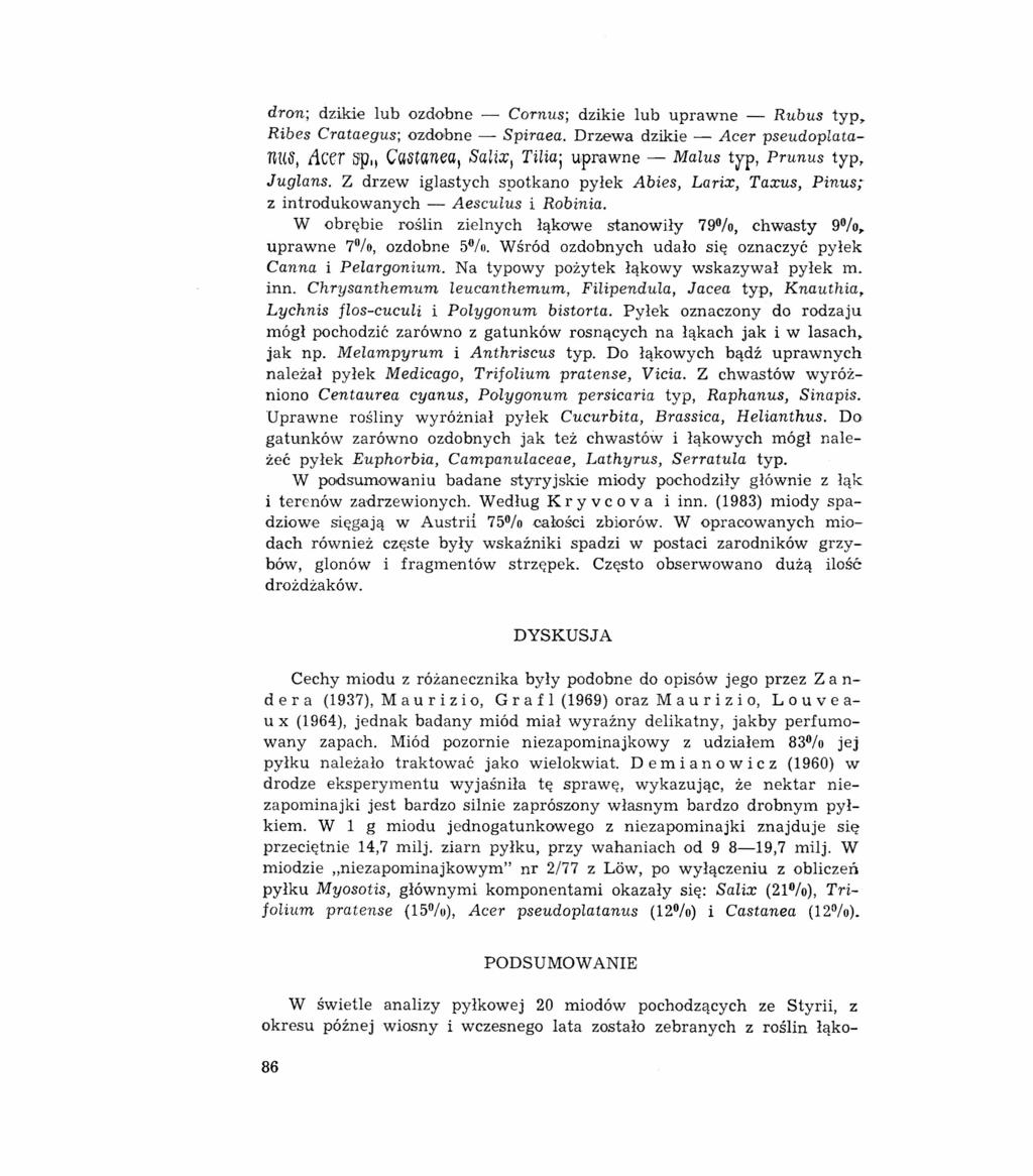 dron; dzikie lub ozdobne - Cornu; dzikie lub uprawne - Rubu typ. Ribe Crataegu; ozdobne - piraea.