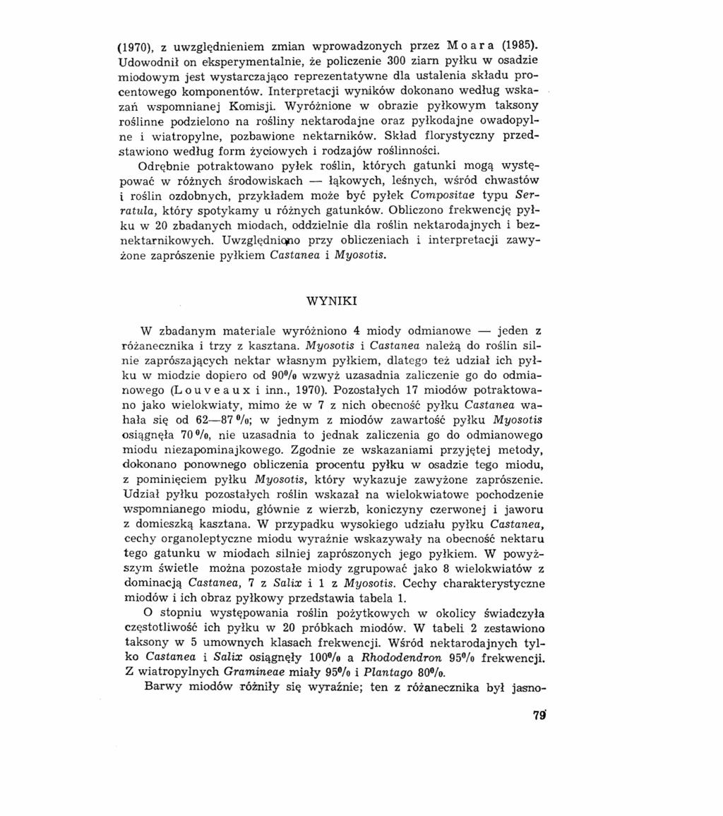 (1970), z uwzględnieniem zmian wprowadzonych przez M o a r a (1985).