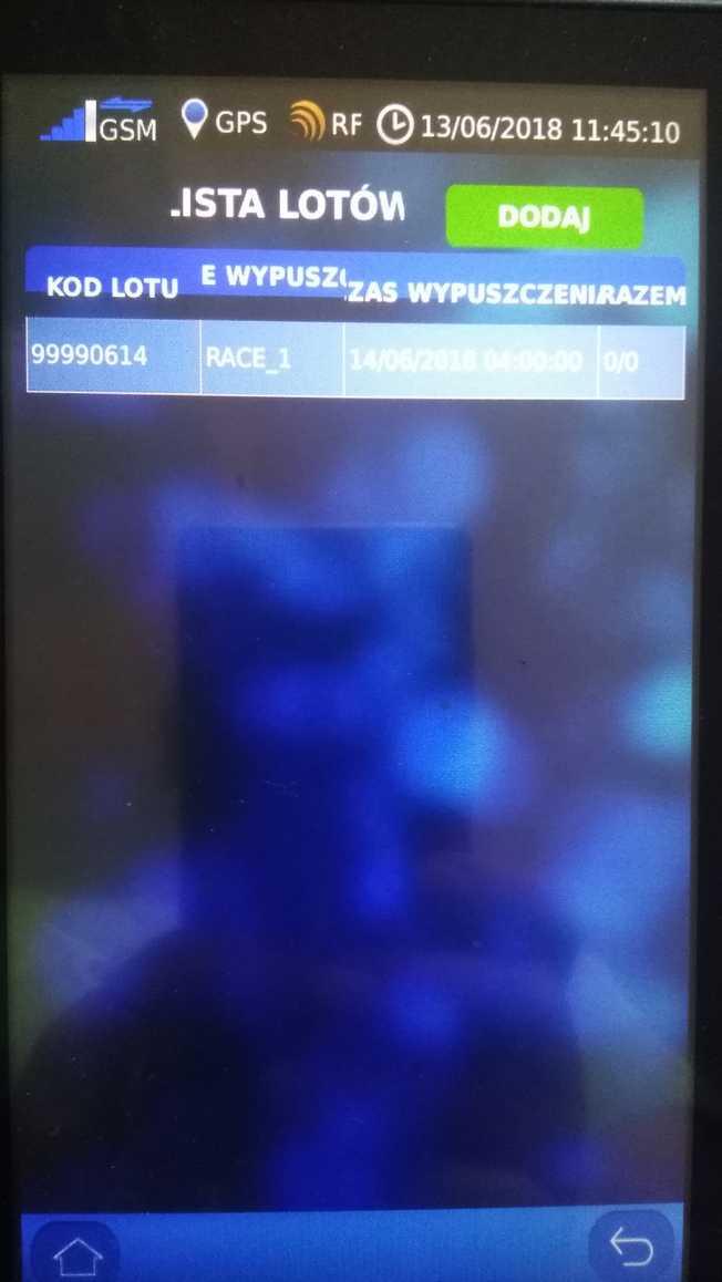 W tabeli tej widać, że lot był oparty.