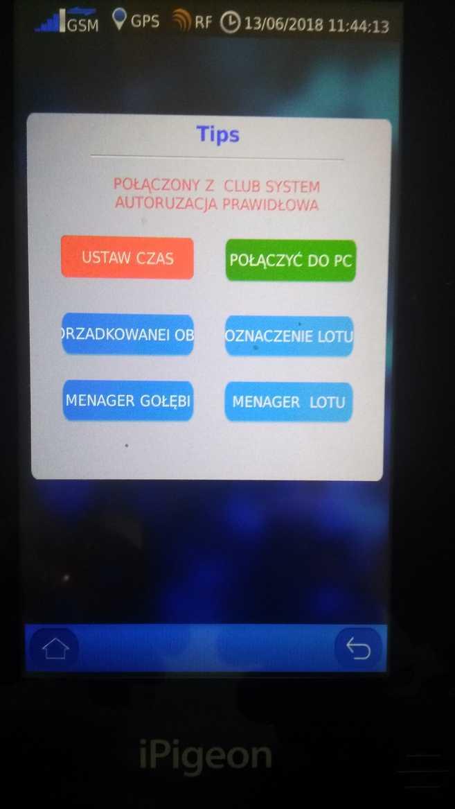 Rozdział 6 - podłączanie do menager club - otwieranie zegara, zamknięcie lotu, drukowanie raportu finalizacji lotów i usunięcie sfinalizowanego lotu Po wyścigu