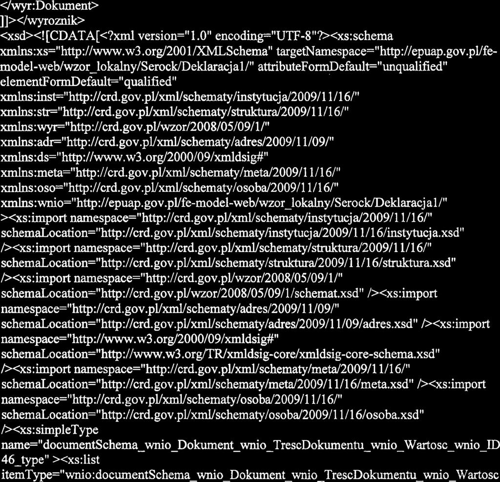 meta:Od> <meta:do>0002-11-304meta:do> </wyr: WaznoscWzoru> <wyr:opiswzoru>deklaracja o wysokoici oplaty za gospodarowanie odpadami komunalnymi4wyr:opis Wzow 4wyr: Wartose 4wyr:TrescDokumentu>