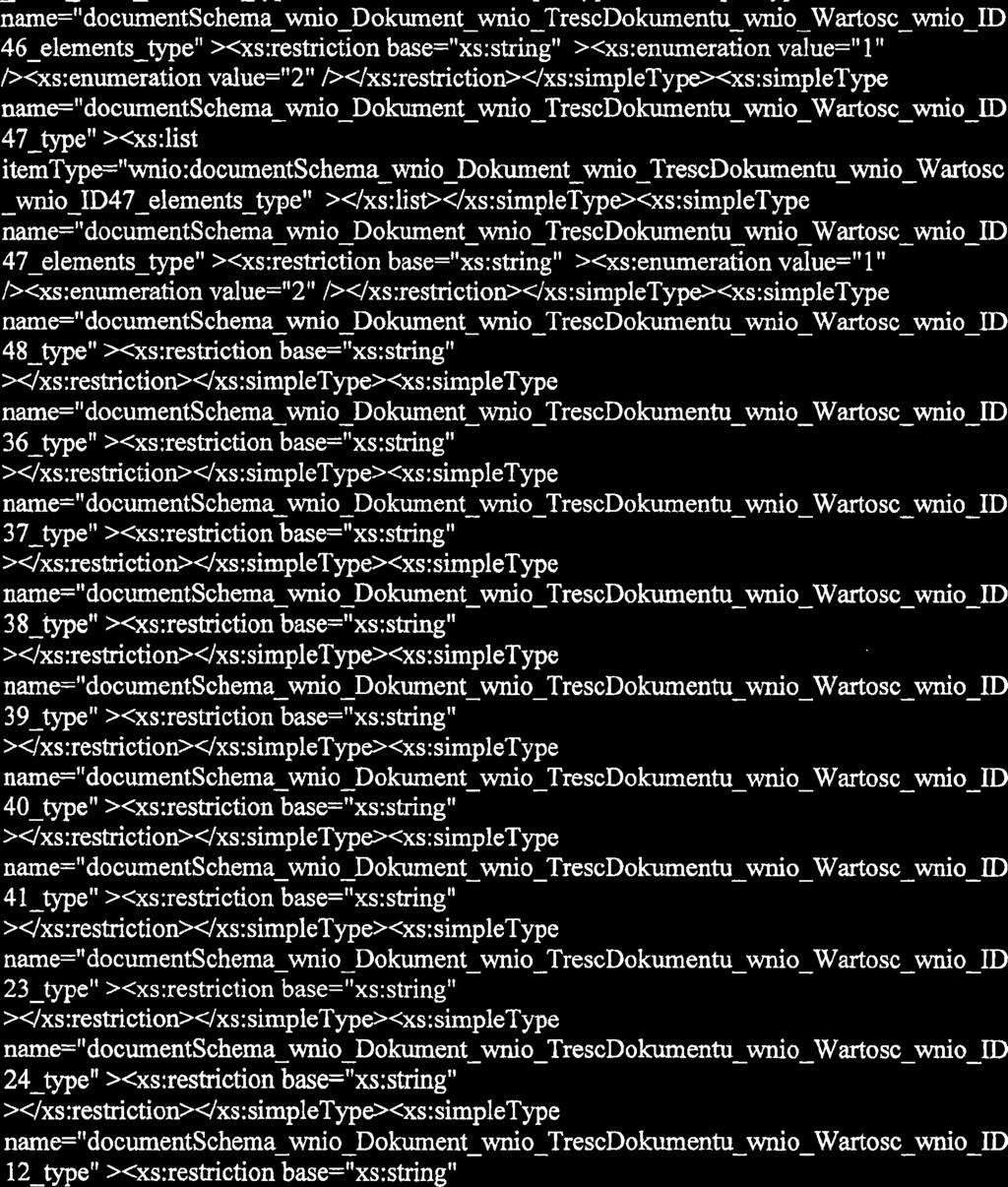 >~/x~:restriction>4xs:simpletype><xs:sirnpletype name="documentschema~wnio~dokument~wni~~trescdokumentu_sc~wnio~id 46-type" ><xs:list