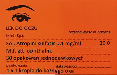 Recepturowe krople do oczu z atropiną (0,01%) do długotrwałej terapii krótkowzroczności u dzieci Aleksandra Sych 1, Monika Gajewska 1, Małgorzata Sznitowska 1, Andrzej Grzybowski 2 1 Katedra i Zakład