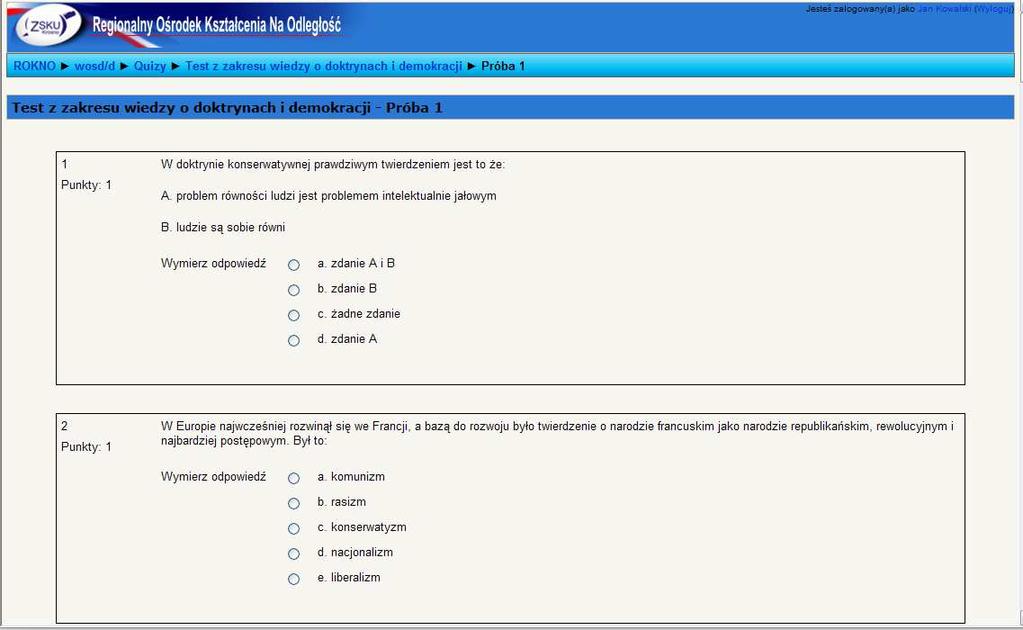 Przykładowy test i