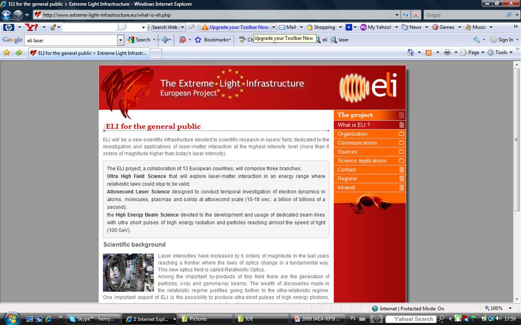 ELI Project Web Page http://www.