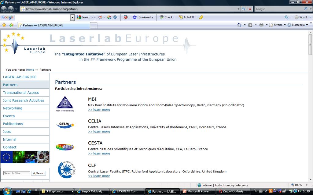 LASERLAB EUROPE Project Web Page