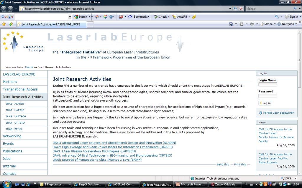 LASERLAB EUROPE Project Web Page http://www.