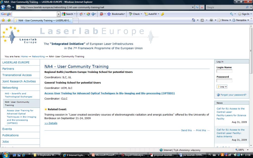 LASERLAB EUROPE Project Web Page