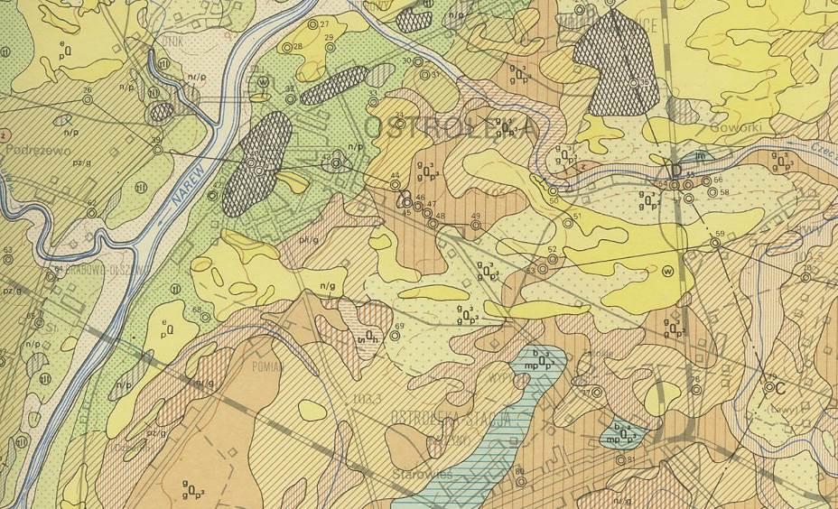 Budowa geologiczna i surowce mineralne Rys. 4. Fragment szczegółowej mapy geologicznej, ark.