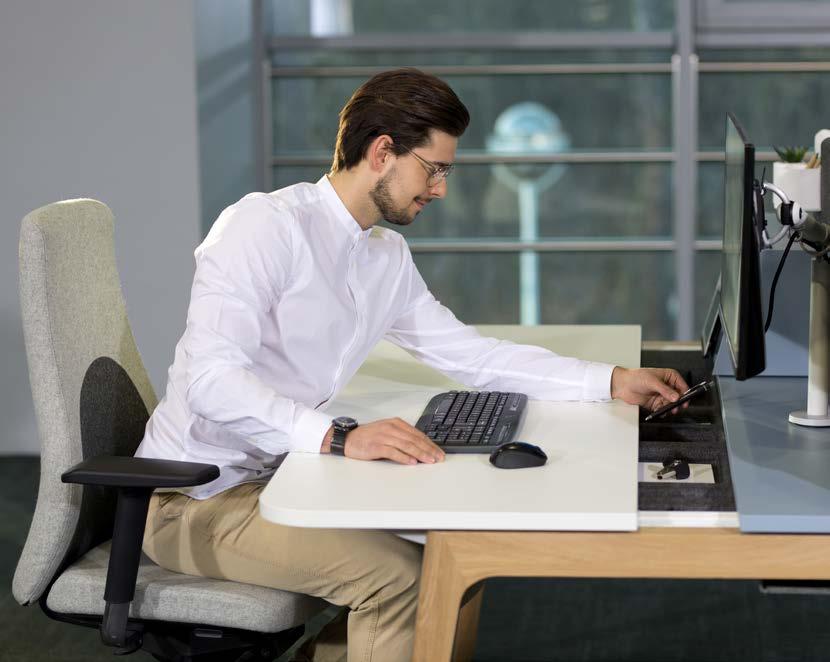 Hidden needs Ukryte potrzeby Considering the need for the practical arrangement of office equipment and essential devices, we have to look for solutions that reduce the number of these items in our