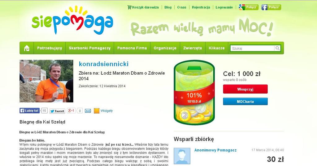 Mimo że jest już 100% Konrad zbiera dalej bo potrzeby są bardzo