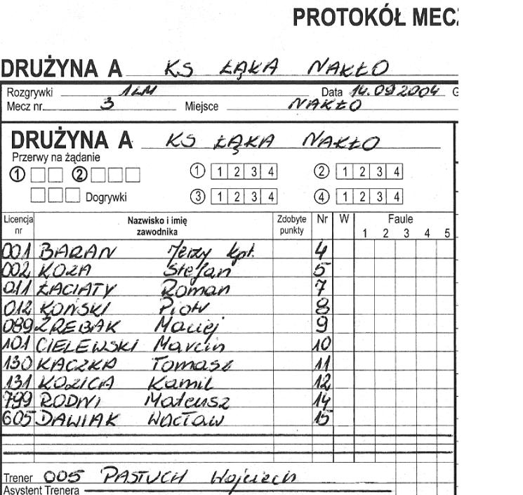 Zapisy w protokole meczowym wybrane zagadnienia (dotyczy protokołów okręgowych w meczach organizowanych przez WOZKosz WM) Po analizie zapisów w protokołach meczowych w spotkaniach okręgowych