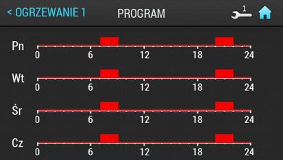 Po kliknięciu wykresu z danego dnia nastąpi przejście do programowania tego dnia.