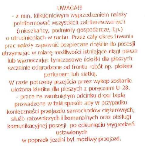 właścicielami/użytkownikami budynków w rejonie budowy oraz PKP ograniczenie ruchu dla pieszych w