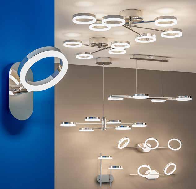 OŚWIETLENIE DEKORACYJNE 5 9 4 0 7 8 69,- 59,- TANIEJ o 4% Reflektorek LED 6 Seria IRING Reflektorek LED 69 59,- Moc: 5 W. Strumień świetlny: 80 lm. Ciepła barwa światła. kod 4554006 Kl.: A++ - A.