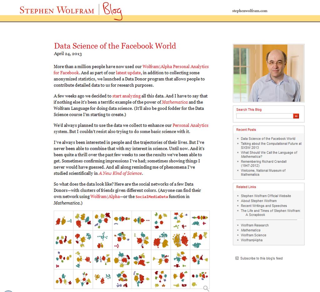 Wolfram Alpha Personal Analytics for Facebook http://blog.