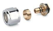 CHROM zawór termostatyczny, zawór zwykły, 2 złączki na rurę PEXAL 16mm 2 elementowy