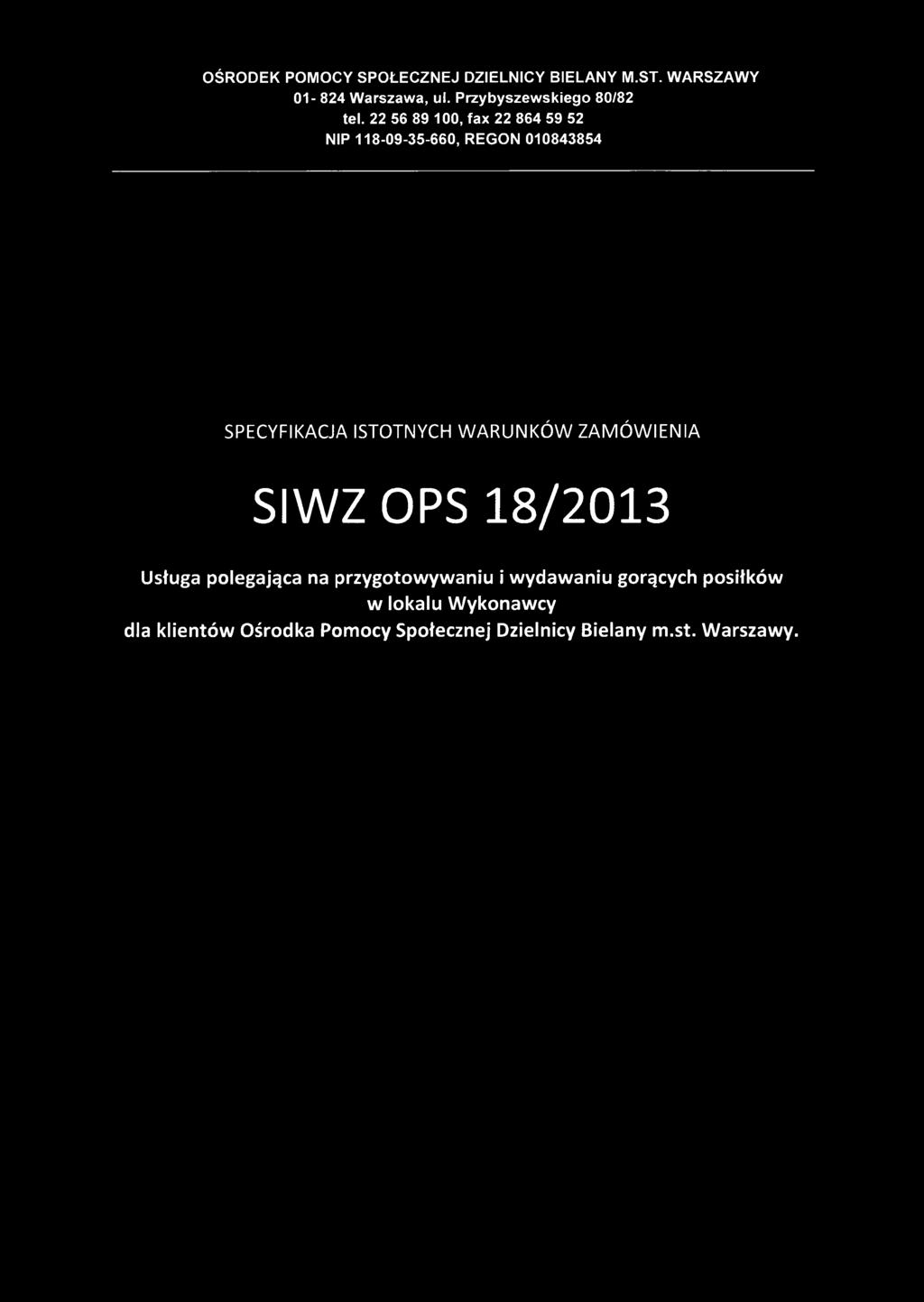 EG O N 010843854 SPECYFIKACJA ISTOTNYCH WARUNKÓW