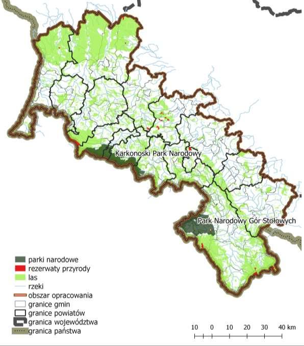 Ryc. 1 Parki narodowe i rezerwaty. Opracowanie własne na podstawie danych GDOŚ, PIG-PIB, GUGiK oraz CLC2012 9. 9 Corine Land Cover 2012.
