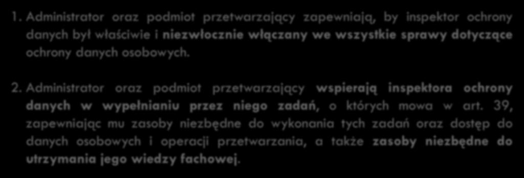 58 Status inspektora ochrony danych 1.