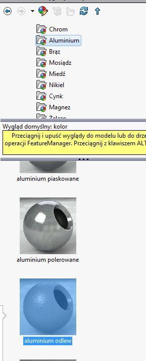 Przeciągnij wygląd na część i zaznacz : Podstawa.