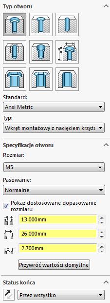 Szkic1. Krok 2: Kliknij Geometria odniesienia>płaszczyzna i jako odniesienie 1 wybierz pionową linię konstrukcyjną i kliknij: prostopadle.