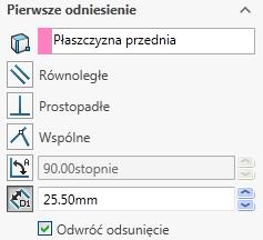 W tym celu w oknie graficznym z ctrl złap płaszczyznę przednią
