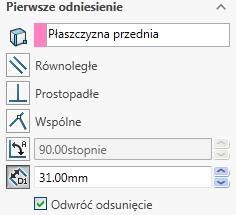 W oknie dialogowym wpisz odległość i odwróć odsunięcie, aby