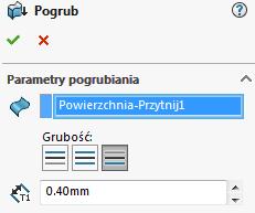 kierunek od wnętrza krzywizny deski.