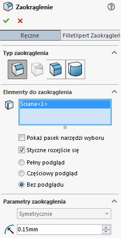 kliknij Zaokrąglenie.