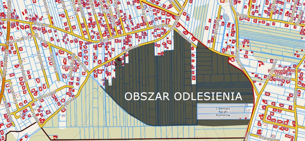 Wniosek o odlesienie dotyczy lasu najbliżej zabudowy