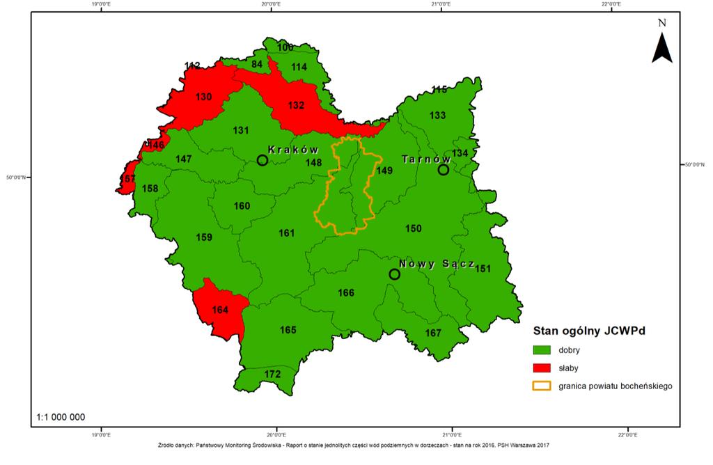 5. MONITORING WÓD PODZIEMNYCH Zgodnie z cyklem wykonywania ocen stanu wód podziemnych, w roku 217 opublikowana została ocena stanu jednolitych części wód podziemnych, sporządzona na zlecenie Głównego